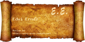 Edvi Ernő névjegykártya